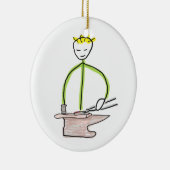 Hufschmied Stickman Keramik Ornament (Rechts)