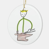 Hufschmied Stickman Keramik Ornament (Links)