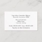 Hufschmiedlogo mit Hufeisen Visitenkarte (Rückseite)