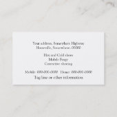 Hufschmiedlogo mit Hufeisen Visitenkarte (Rückseite)