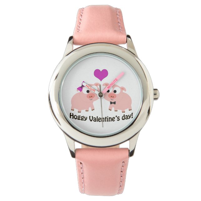 Hufschweine Valentinstag Armbanduhr (Vorderseite)