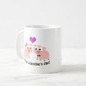 Hufschweine Valentinstag Kaffeetasse (Vorderseite Links)