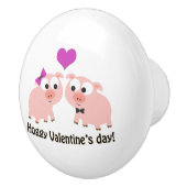 Hufschweine Valentinstag Keramikknauf (Rechts)