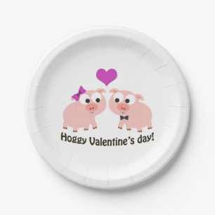 Hufschweine Valentinstag Pappteller
