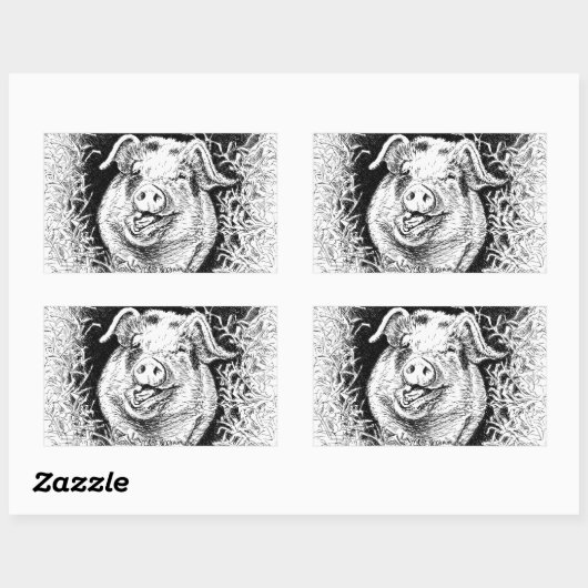 Huftier zeichnend rechteckiger aufkleber (Blatt)