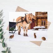 Huftierhasen schneefrei postkarte