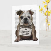 Hug a Bulldog Karte (Gelbe Blume)