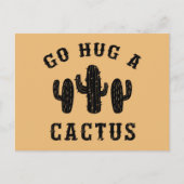 Hug A Cactus Funny Offensive Sprichwort Postkarte (Vorderseite)