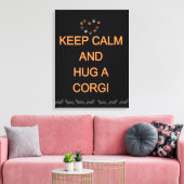 Hug A Corgi Black Leinwanddruck (Insitu (Wohnzimmer))