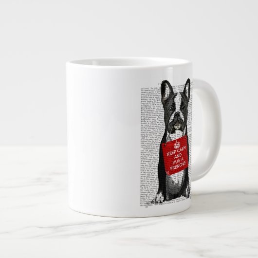 Hug a Frenchie Jumbo-Tasse (Vorderseite Rechts)