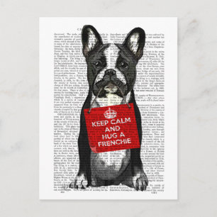 Hug a Frenchie Postkarte
