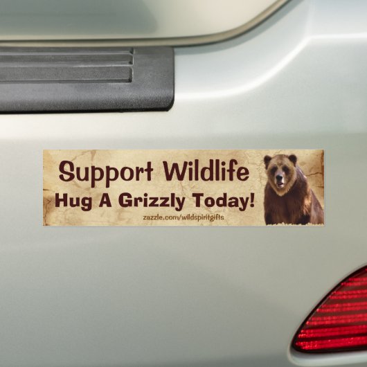 HUG A GRIZZLY Wildlife Support Fun Autoaufkleber (Auf Auto)