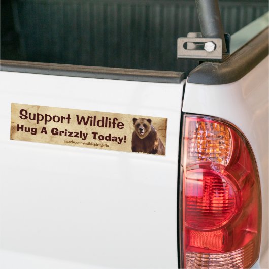 HUG A GRIZZLY Wildlife Support Fun Autoaufkleber (Auf Lkw)