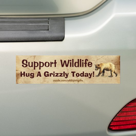 HUG A GRIZZLY Wildlife Support Fun Autoaufkleber (Auf Auto)