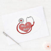 Hug A Nurse Ovaler Aufkleber (Umschlag)