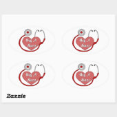 Hug A Nurse Ovaler Aufkleber (Blatt)