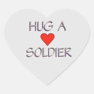 Hug a Soldier Herz-Aufkleber