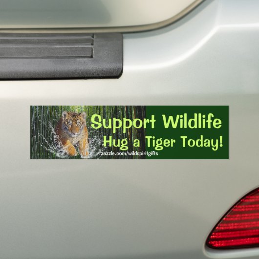 HUG A TIGER Wildlife Support Funny Autoaufkleber (Auf Auto)