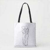 Hug Couple Line Art Tasche (Vorderseite)