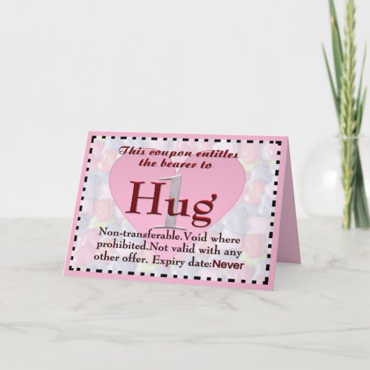 Hug Coupon Card Feiertagskarte (Vorderseite)