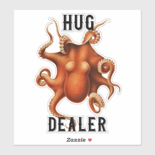 'Hug Dealer' Funny Octopus Großer Sticker (Blatt)