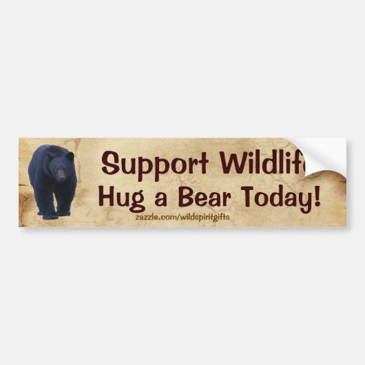 HUG EIN BEAR Wildlife Support Funny Autoaufkleber (Vorne)