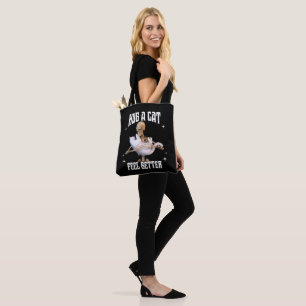 Hug eine Katze, fühle dich besser Skelett umarmt K Tasche