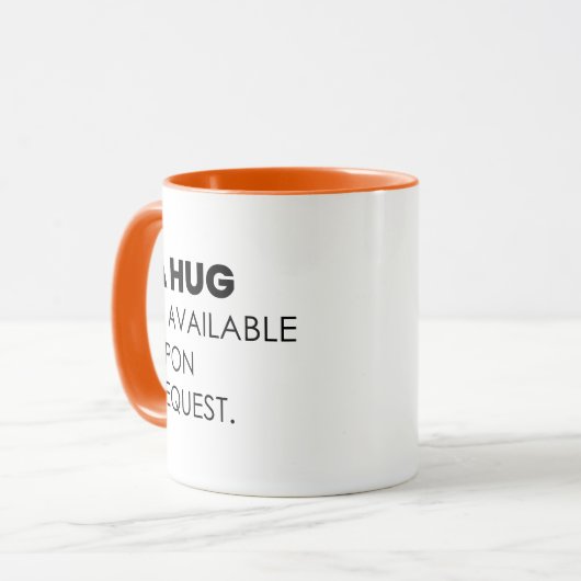 Hug ist auf Anfrage erhältlich, lustige extroverti Tasse (Vorderseite Links)