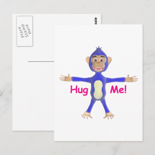 Hug Me Chimp Postkarte (Vorne/Hinten)