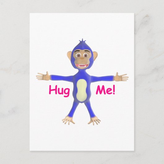 Hug Me Chimp Postkarte (Vorderseite)