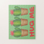 Hug Me Green Cactus Cacti Cactuses Potted Pflanze Puzzle (Vertikal)