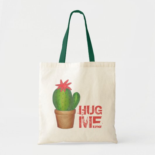 HUG ME Prickly Green Cactus Blume Pflanze Tote Bag Tragetasche (Vorne)