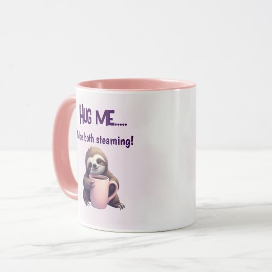 Hug Me Sloth Tasse - Gemütlicher und dampfender Sp (Vorderseite Links)