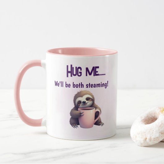 Hug Me Sloth Tasse - Gemütlicher und dampfender Sp (Mit Donut)