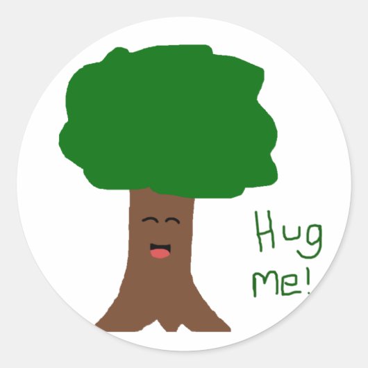 Hug-Me-Tree-Aufkleber Runder Aufkleber (Vorderseite)