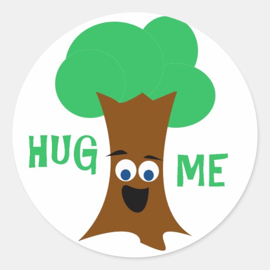 Hug Me (Treehugger) Runder Aufkleber (Vorderseite)