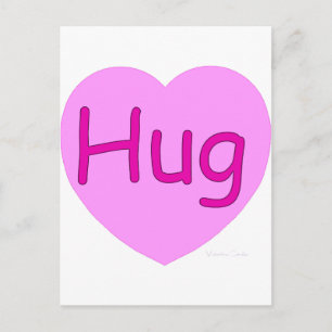 Hug Pink Heart Postkarte