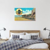 Hug Point in Cannon Beach und Haystack Rock Leinwanddruck (Insitu (Schlafzimmer))
