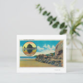 Hug Point in Cannon Beach und Haystack Rock Postkarte (Stehend Vorderseite)