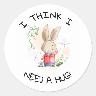 Hug Rabbit Button Abzeichen Ich glaube, ich brauch Runder Aufkleber