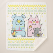 Hug Sameach Sherpa Hanukkah Blanket/Mittel Sherpadecke (Vorderseite)