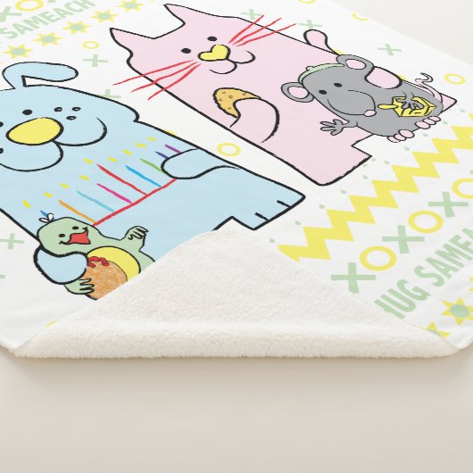 Hug Sameach Sherpa Hanukkah Blanket/Mittel Sherpadecke (3/4)