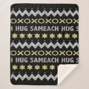 Hug Sameach Sherpa Hanukkah Blanket/Mittel Sherpadecke