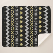 Hug Sameach Sherpa Hanukkah Blanket/Mittel Sherpadecke (Vorderseite (Horizontal))