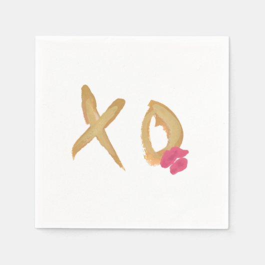 Hug und Kiss Lips XO Napkins Serviette (Vorderseite)