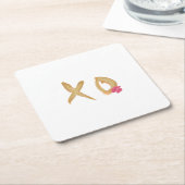 Hug und Kiss Lips XO Square Paper Untersetzer (angewinkelt)