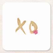 Hug und Kiss Lips XO Square Paper Untersetzer (Vorderseite)