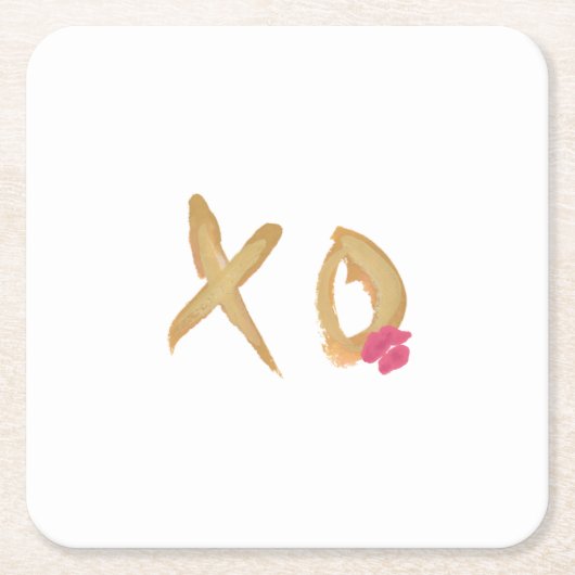Hug und Kiss Lips XO Square Paper Untersetzer (Vorderseite)