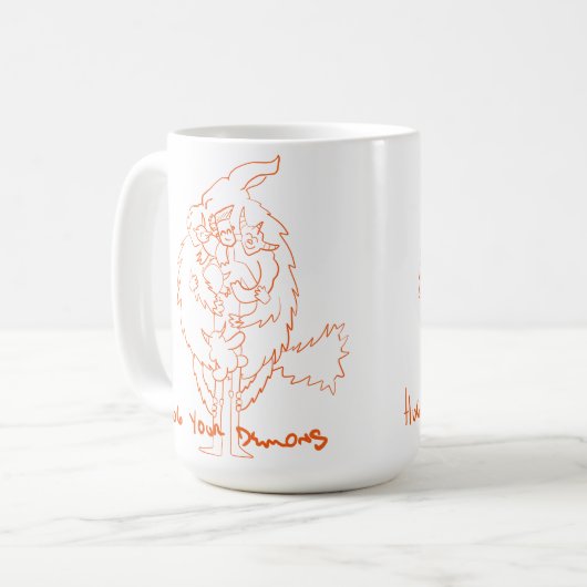 Hug Your Demons Kaffeetasse (Vorderseite Links)