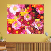 HUGE Daisies Quadtych Art Wrapped Canvas Leinwanddruck (Insitu (Wohnzimmer))